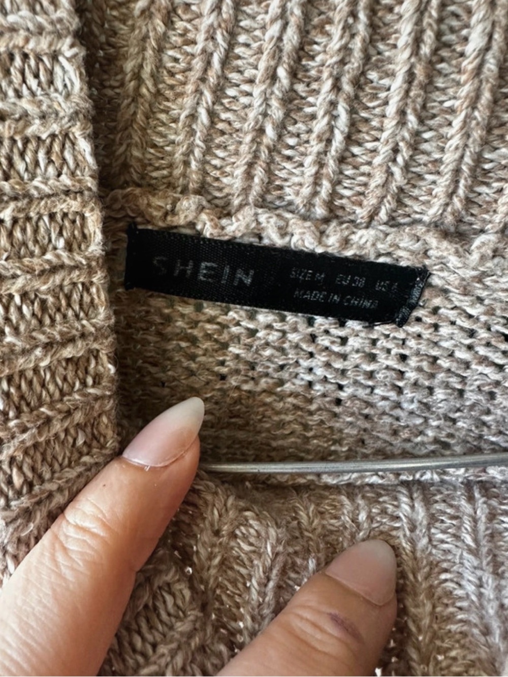 SHEIN Beige Turtleneck Knit Sweater - Picture 3 of 3